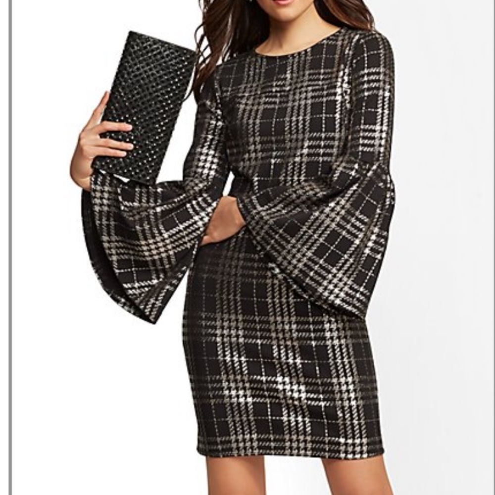 Metallic Black Sheath Dress